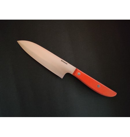 cuchillo cocina santoku rojo